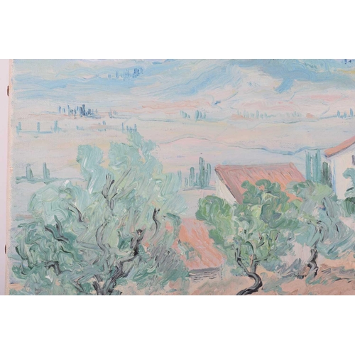 101 - † Vernon Southward (1911-1981) French, 'Orvieto', landscape study of the small Umbrian city, oil on ... 