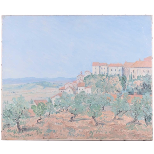 101 - † Vernon Southward (1911-1981) French, 'Orvieto', landscape study of the small Umbrian city, oil on ... 