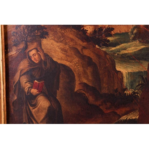 102 - 16th century Spanish School, The Stigmata of St. Francis of Assisi, unsigned, oil on panel, 81 x 64 ... 