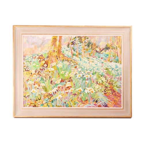 109 - † Mary Martin (b. 1951), 'Narcissus Wood in the Rain, Tamar Valley', signed and dated '90, labelled ... 