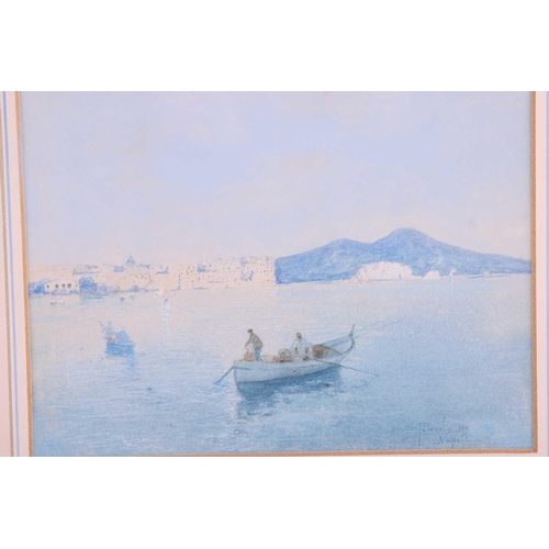 115 - Salvatore Petruolo (1857 - 1946), Six views of the Bay of Naples and Napoli street scenes, signed an... 