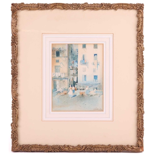 115 - Salvatore Petruolo (1857 - 1946), Six views of the Bay of Naples and Napoli street scenes, signed an... 