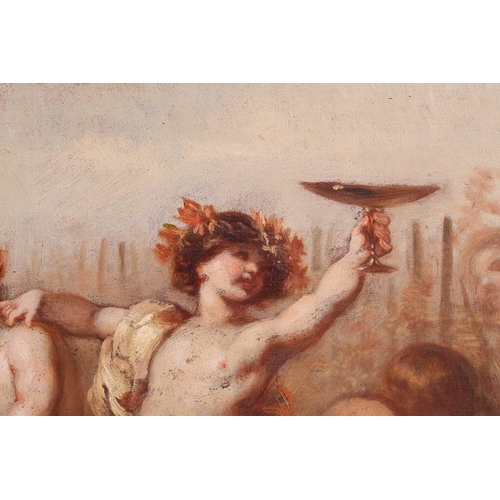 123 - Charles Voillemot (1822-1893) French, putti preparing wine, signed, oil on panel, 35 cm x 56.5 cm in... 