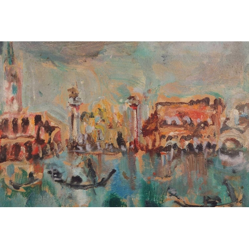 125 - Yitzhak Frenkel-Frenel (1899 - 1981) Israeli, St Mark's Square from the Grand Canal, Venice, signed,... 