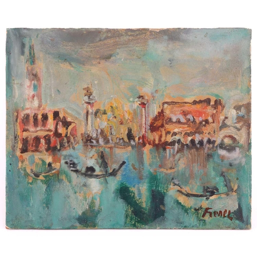 125 - Yitzhak Frenkel-Frenel (1899 - 1981) Israeli, St Mark's Square from the Grand Canal, Venice, signed,... 