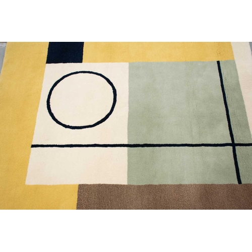 128 - † Ben Nicholson (1894 - 1982), White III, stitched name verso, woven wool tapestry or rug, 172 x 183... 