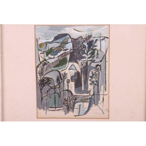 132 - † Patrick Hayman (1915-1988), 'Kneeling Figure', signed and dated 57, frame inscribed in pen verso, ... 