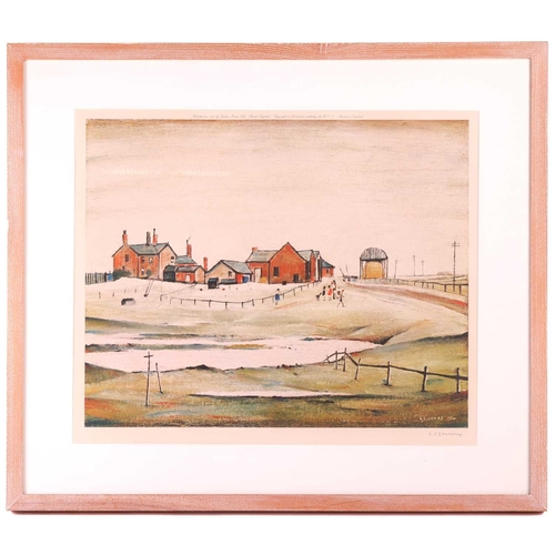 144 - † Laurence Stephen Lowry (1887 - 1976), 'Landscape with Farm Buildings', limited edition print signe... 