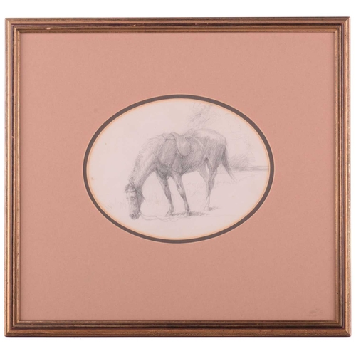 151 - † Lucy Kemp-Welch (1869 - 1958), Grazing in the Meadow, unsigned, pencil, 14 x 18 cm, framed and gla... 