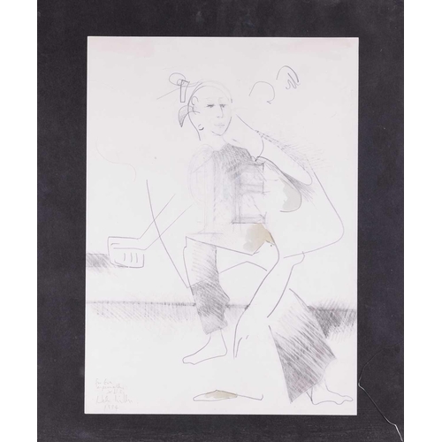 156 - † Helen Wilks (British b. 1950), Abstract woman, signed, dated 1984 and inscribed 'For Eva especiall... 