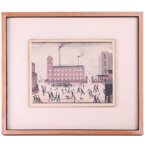 158 - † Laurence Stephen Lowry (1887-1976), 'Mill Scene', offset lithograph on paper, from an edition of 7... 