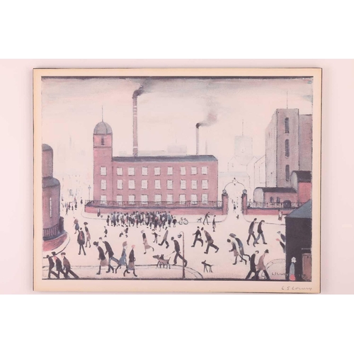 158 - † Laurence Stephen Lowry (1887-1976), 'Mill Scene', offset lithograph on paper, from an edition of 7... 