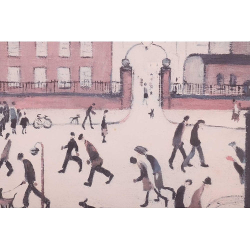 158 - † Laurence Stephen Lowry (1887-1976), 'Mill Scene', offset lithograph on paper, from an edition of 7... 