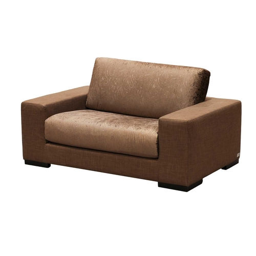 162 - Fendi, a designer three-seat studio sofa of architectural form, with bronze effect linen upholstery,... 