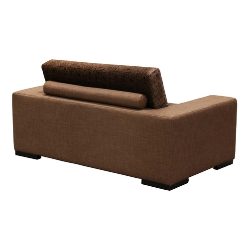 162 - Fendi, a designer three-seat studio sofa of architectural form, with bronze effect linen upholstery,... 