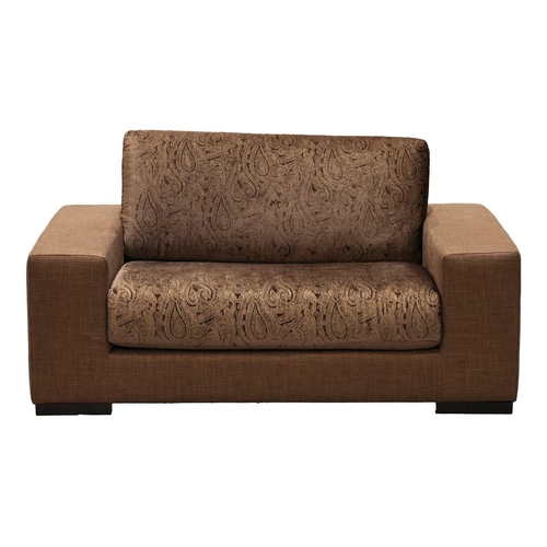 162 - Fendi, a designer three-seat studio sofa of architectural form, with bronze effect linen upholstery,... 