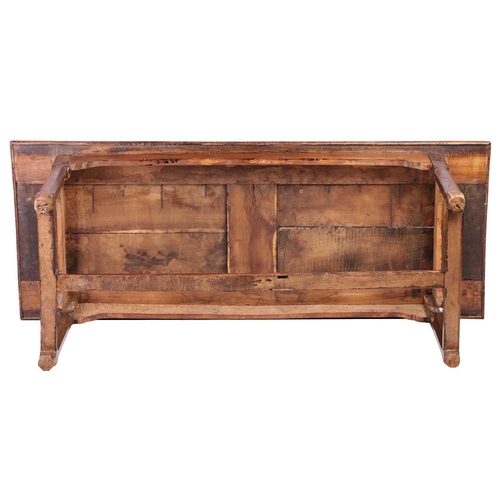 167 - A French provincial rustic fruitwood farmhouse table, 19th century, with flush panel and stile panel... 