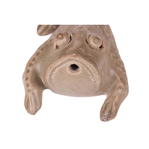 18 - A Chinese Longquan celadon scholars water dropper in the form of a three-legged toad, Ming Dynasty p... 