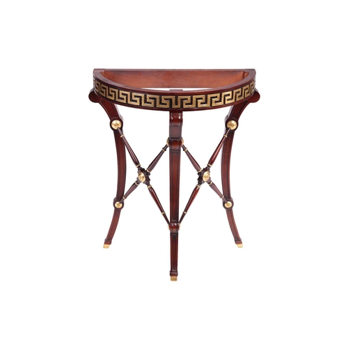 191 - A 20th century French Empire-style mahogany demi-lune console table, with green marble top, gilt 'Gr... 