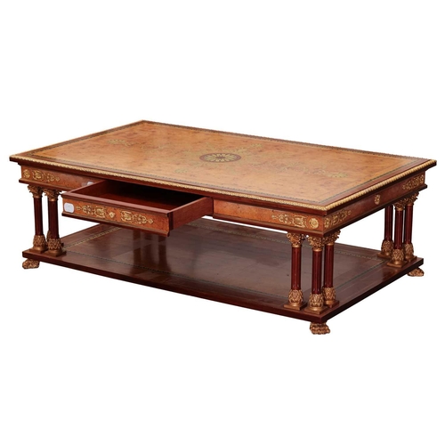 194 - A 20th century Louis XVI style rectangular topped side table, with boss and anthemion inlaid top, an... 