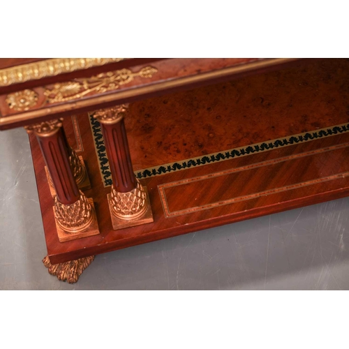 194 - A 20th century Louis XVI style rectangular topped side table, with boss and anthemion inlaid top, an... 