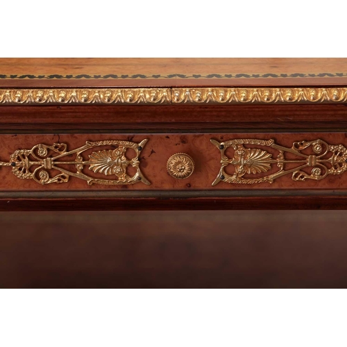 194 - A 20th century Louis XVI style rectangular topped side table, with boss and anthemion inlaid top, an... 