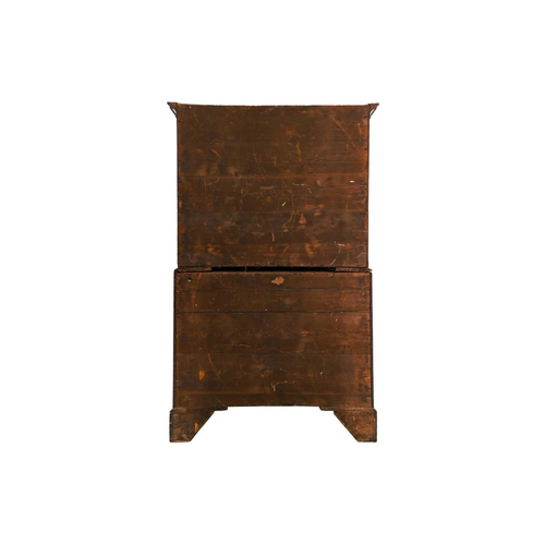 196 - A George III mahogany two-door linen press, now converted for hanging, retaining the long bottom dra... 