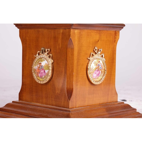 197 - A pair of 20th century marble effect gallery-topped Louis XVI style pedestals, gilt metal mounts thr... 