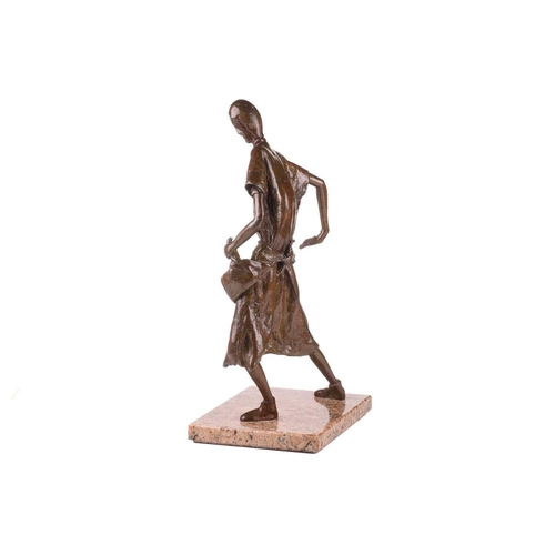 226 - † Late 20th century British School, The Sower, indistinctly signed, numbered 7/7, bronze figure on a... 