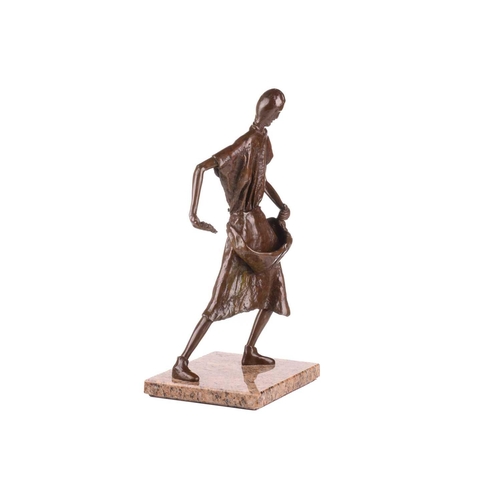 226 - † Late 20th century British School, The Sower, indistinctly signed, numbered 7/7, bronze figure on a... 