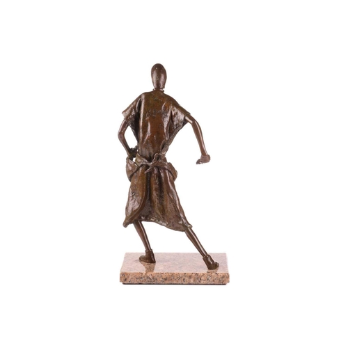 226 - † Late 20th century British School, The Sower, indistinctly signed, numbered 7/7, bronze figure on a... 