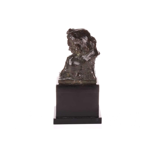 227 - Naum Aronson (1872-1943), Ludwig van Beethoven, patinated bronze bust, signed and dated 1905, 18cm h... 