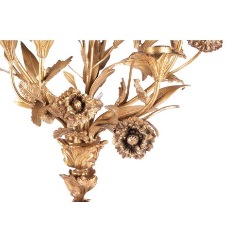 239 - A pair of French ormolu and bronze figural six-sconce candelabra in the manner of Auguste Moreau a p... 