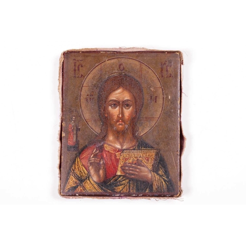 257 - A mixed group of four small icons, painted on wood, 19th century and later, the largest 18 cm x 14 c... 