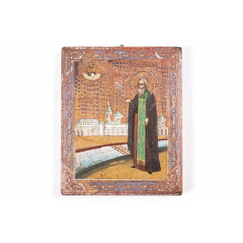 257 - A mixed group of four small icons, painted on wood, 19th century and later, the largest 18 cm x 14 c... 