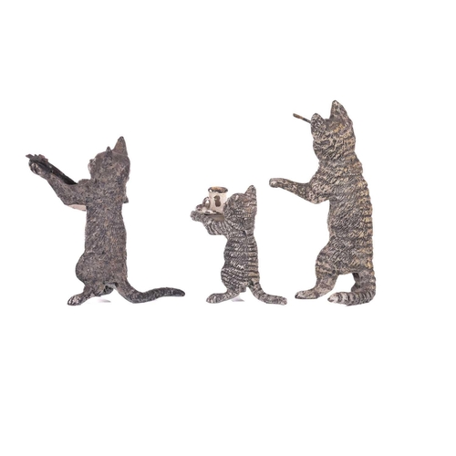 263 - A late 19th-century Austrian cold-painted bronze miniature cat orchestra ('Katzenorchester'), appare... 