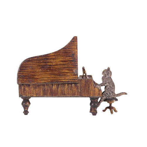 263 - A late 19th-century Austrian cold-painted bronze miniature cat orchestra ('Katzenorchester'), appare... 