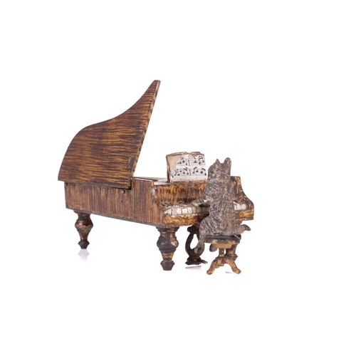 263 - A late 19th-century Austrian cold-painted bronze miniature cat orchestra ('Katzenorchester'), appare... 