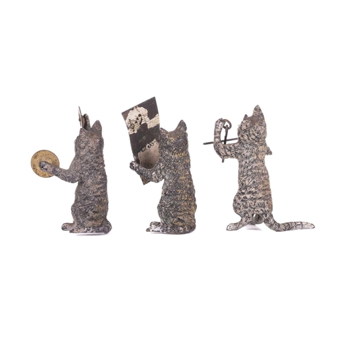 263 - A late 19th-century Austrian cold-painted bronze miniature cat orchestra ('Katzenorchester'), appare... 