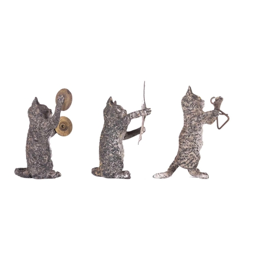 263 - A late 19th-century Austrian cold-painted bronze miniature cat orchestra ('Katzenorchester'), appare... 