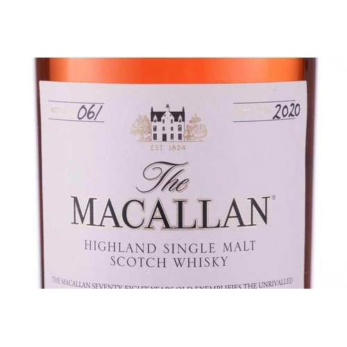 265 - The Macallan 78 year old, The Red Collection. Distilled and bottled by The Macallan Distillery Ltd i... 