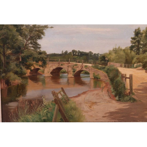 77 - Charles Low (1840 - 1906), The Village Ford, Eashing, Surrey, signed, oil on canvas, 32.5 x 49 cm, f... 