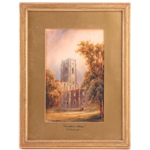 84 - Thomas Dudley (1857 - 1935), Fountains Abbey and Bolton Abbey - a pair, signed and inscribed, waterc... 