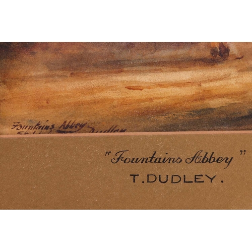 84 - Thomas Dudley (1857 - 1935), Fountains Abbey and Bolton Abbey - a pair, signed and inscribed, waterc... 