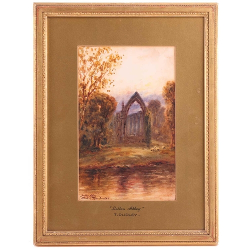 84 - Thomas Dudley (1857 - 1935), Fountains Abbey and Bolton Abbey - a pair, signed and inscribed, waterc... 