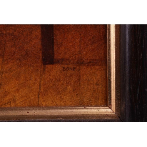 97 - † Ron Bone (1950 - 2011), 'The Farm Hall' (1994), signed, artist's label verso numbered 332, oil on ... 