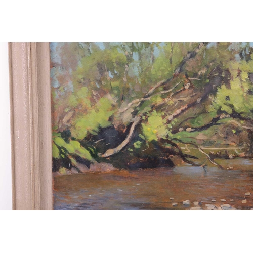 99 - † Morris Meredith Williams (1881 - 1973), Summer view of a river, signed, oil on board, 33 x 40 cm, ... 