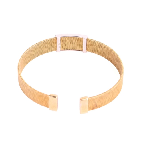 100 - Moussaieff - a diamond set cuff bangle, featuring a rectangular buckle with a border of round brilli... 