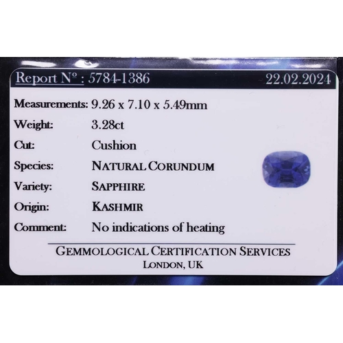 203 - A Victorian Kashmir Sapphire (with no indications of heat treatment) and diamond cluster hinged bang... 