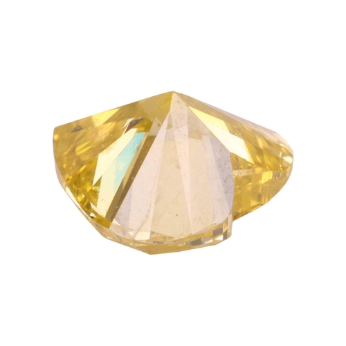 213 - A loose 0.60ct fancy yellow heart shape diamond. Approximate clarity: Si2